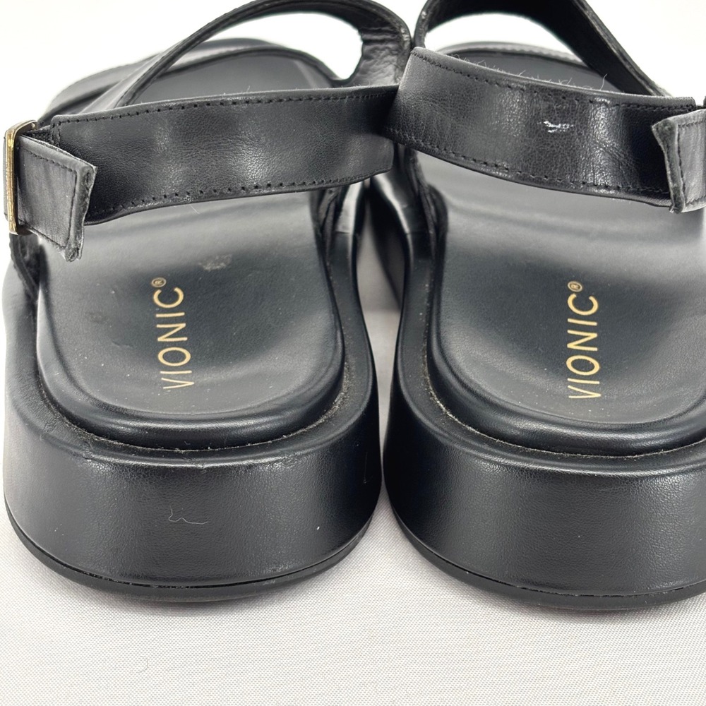 Vionic Madera Black Leather Platform Slingback Sa… - image 4